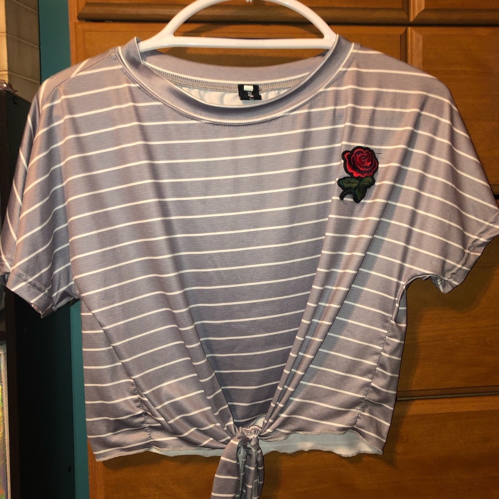 Striped Rose Crop top